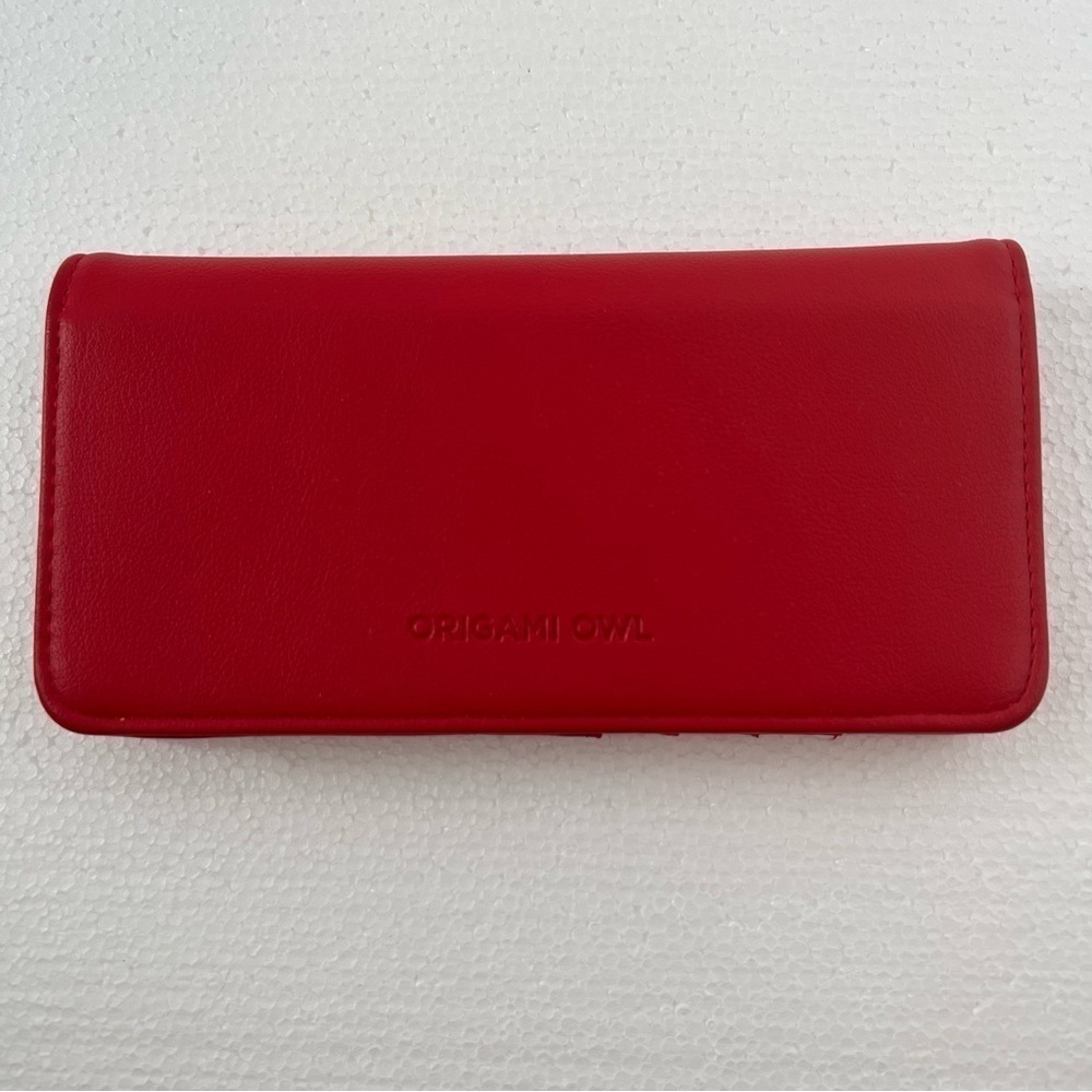 Origami Owl Red “Count Your Blessings” Snap Closure Wallet - Picture 13 of 13